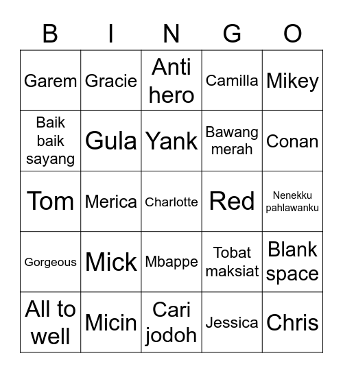 MICK SCHUMACHER Bingo Card