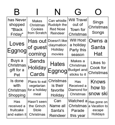 Jingle Bingo Card