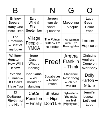DRAG DISCO CLUB NIGHT Bingo Card