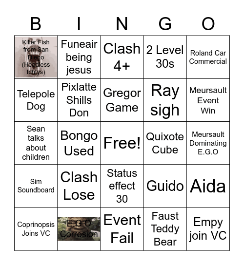 Limbus Bingo Card