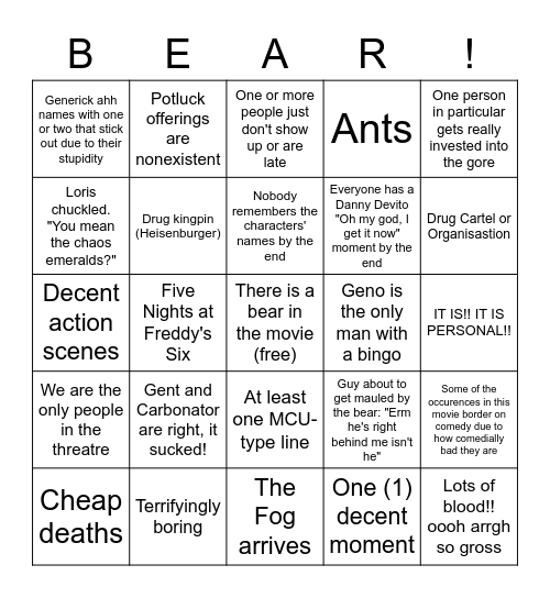 Man is a BEAR! With a 'COCAINE' Bingo Card