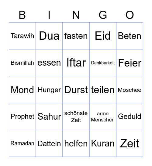 Ramadan ist da! Bingo Card