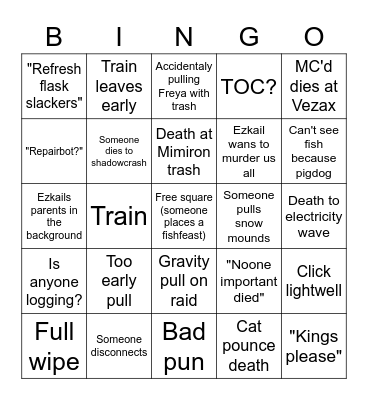 Valorus Ulduar Bingo Card
