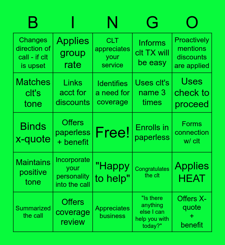 Anthony L Bingo Card