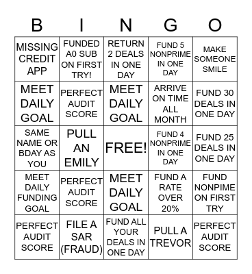 FEBRUARY OPS BINGO!! Bingo Card