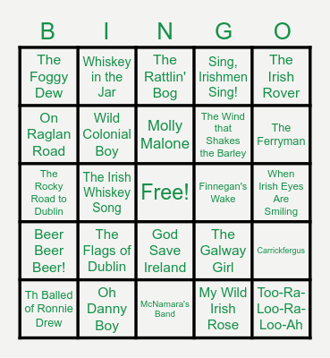St. Patty's Day Lucky Bingo! Bingo Card