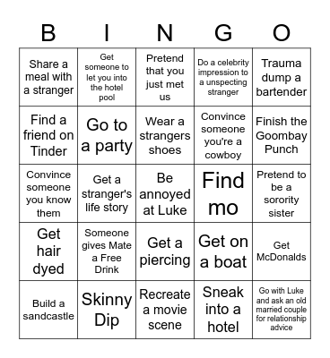 Kate Bingo Card