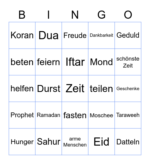 Ramadan ist da! Bingo Card