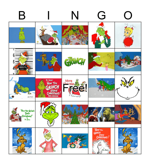 Grinch Bingo Card