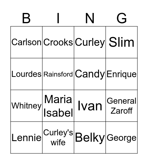 Bingo Card