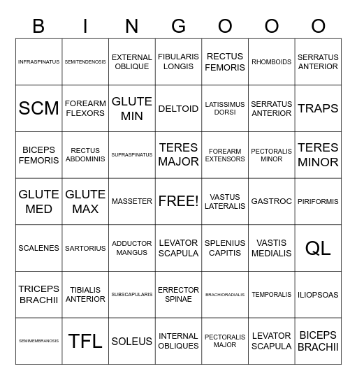 ORIGIN, INSERTION, ACTION Bingo Card