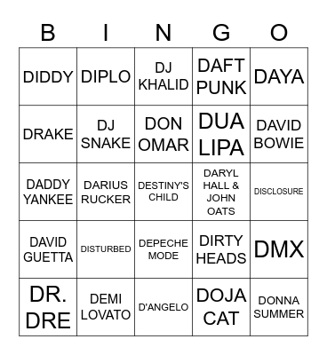 D Bingo Card