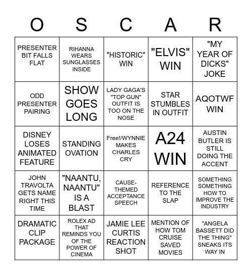 2023 ACADEMY AWARDS Bingo Card