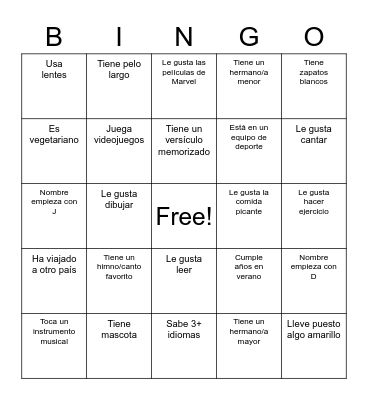 Encuentra a Alguien Que... Bingo Card