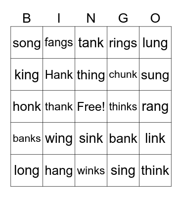 Glued Sounds Bingo Card