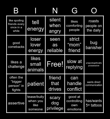brat tamer Bingo Card