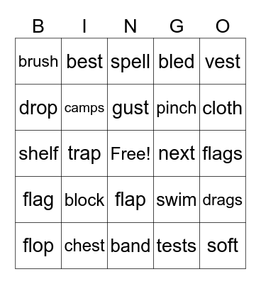 Blends Bingo Card