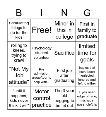 Playlady bingo Card