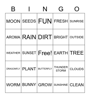 HELLO SPRING Bingo Card