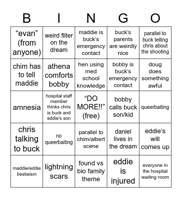 in another life bingo Card