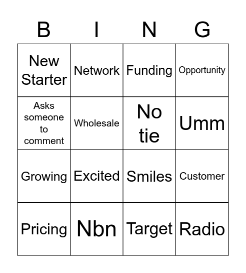 Giga Bingo Card