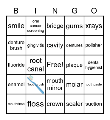 Dental Hygiene Bingo Card