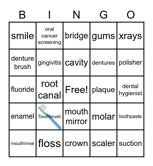 Dental Hygiene Bingo Card