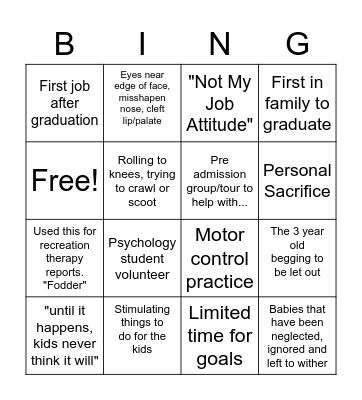 Playlady Bingo Card