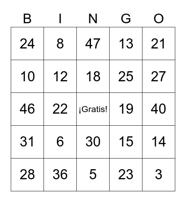¿Cuántos años tienes tú? Bingo Card