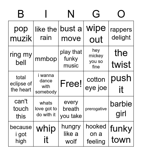 Troys picks vol.1 Bingo Card