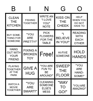 LOVE LANGUAGE BINGO Card