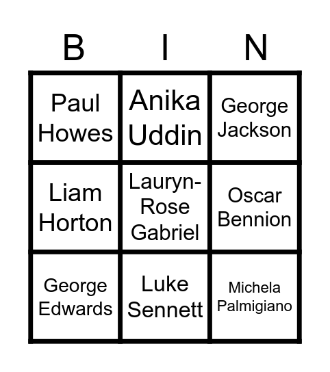 SUNDERLAND BINGO Card