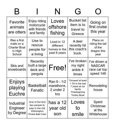 Fun Fact Bingo! Bingo Card