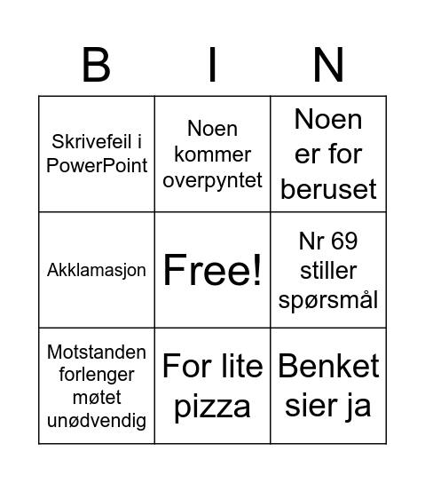 Genfors Bingo! Bingo Card