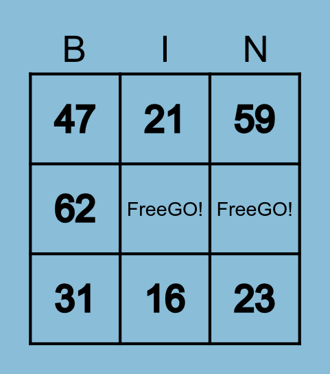 PowerPoint Bingo Game Bingo Card