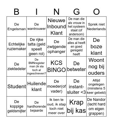 KCS Bingo Card