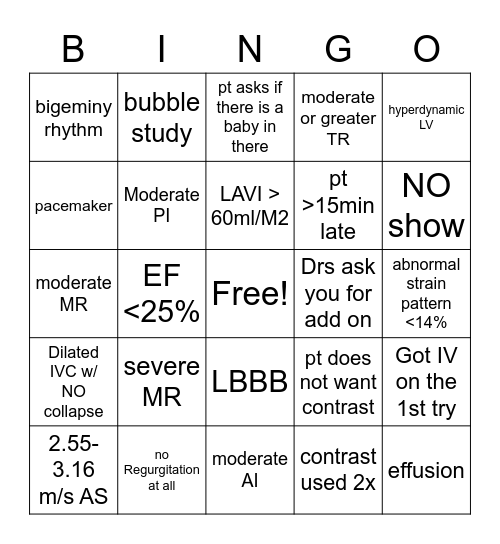 ECHO Bingo Card