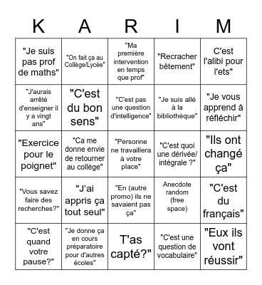 Le bingo Card