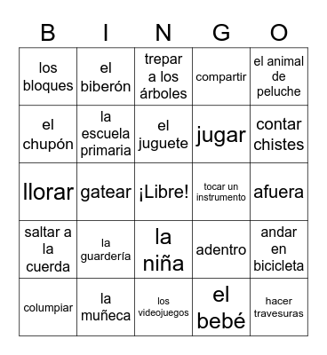 La Niñez Bingo Card