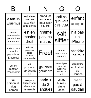 MELANGEONS-NOUUUUUUUS Bingo Card