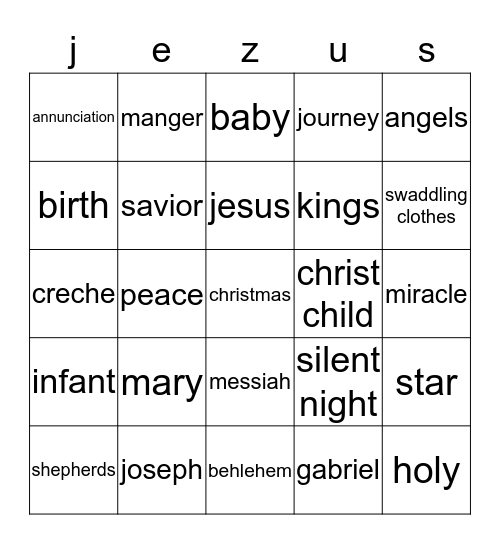 christmas bingo Card