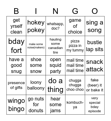 EP BDAY #42 BINGO Card