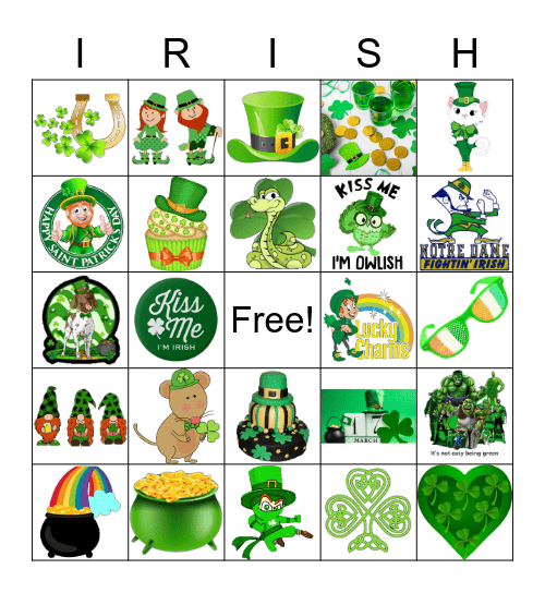 Happy St. Patricks Day Bingo Card