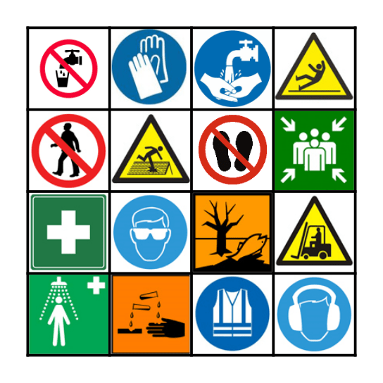 Health and Safety Sign BINGO Card