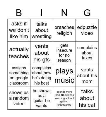 Finlit bingo Card