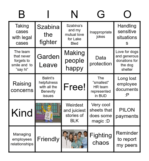 BP ER Bingo Card