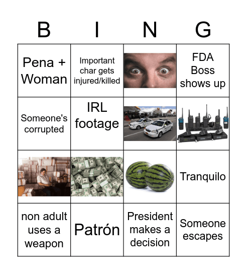 Narcos Bingo Card