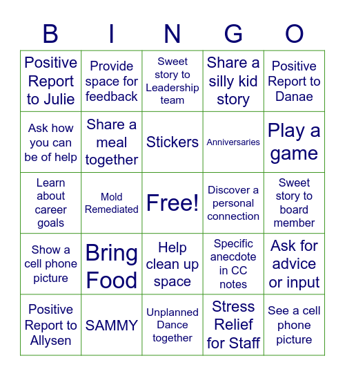 Love Your Co-Worker Bingo Card