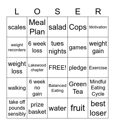 Tops Bingo Card