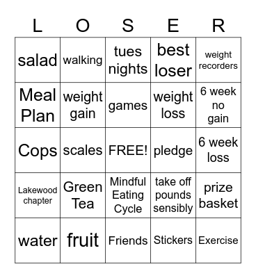 Tops Bingo Card